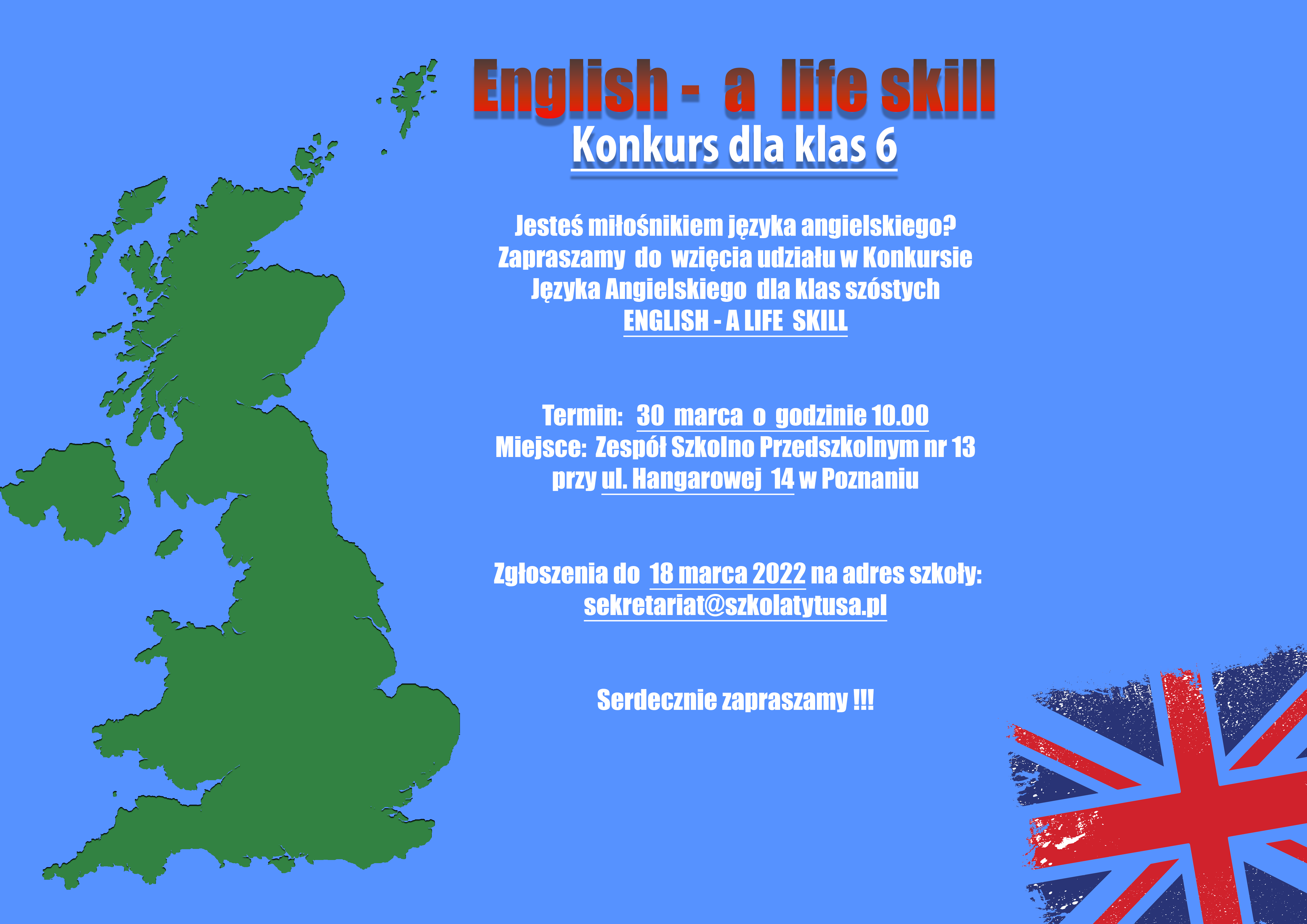 Read more about the article English a life skill – konkurs dla klas 6